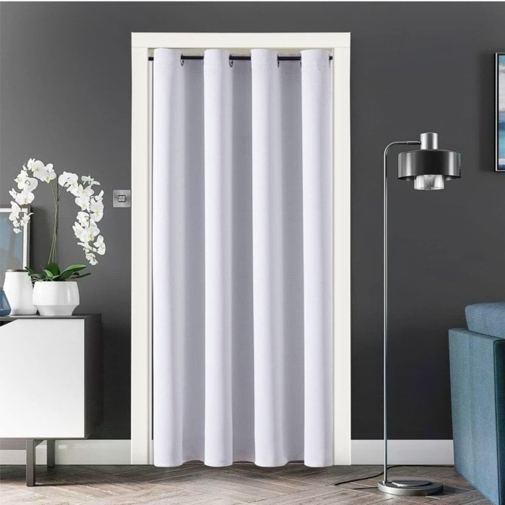 ChrisDowa Blackout Door Curtains for Doorway Privacy, Grommet Closet Curtain for